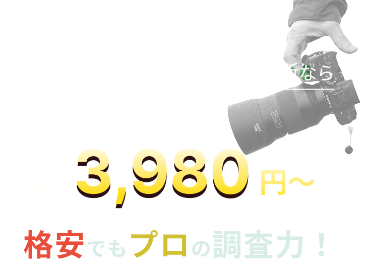 格安価格とカメラマンの手とカメラ
